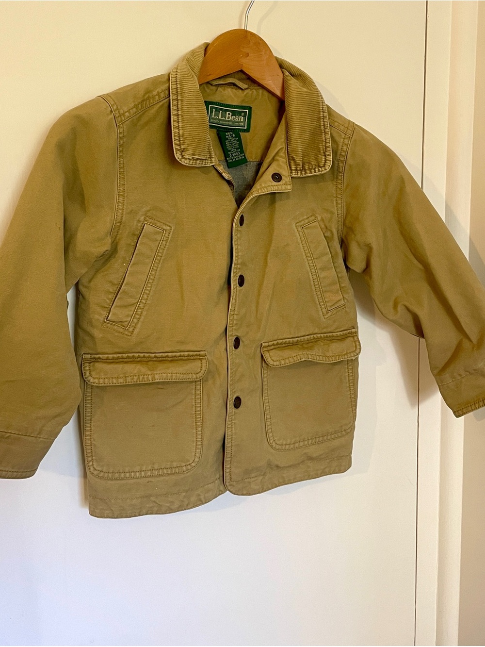 L.L. Bean Kids' Tan/Taupe Canvas Pea Coat